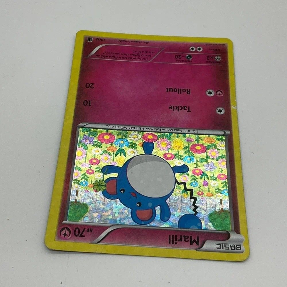 Pokemon Marill Card McDonald's 2015 Promo 10/12 Pink Holo Foil Fairy TCG Card